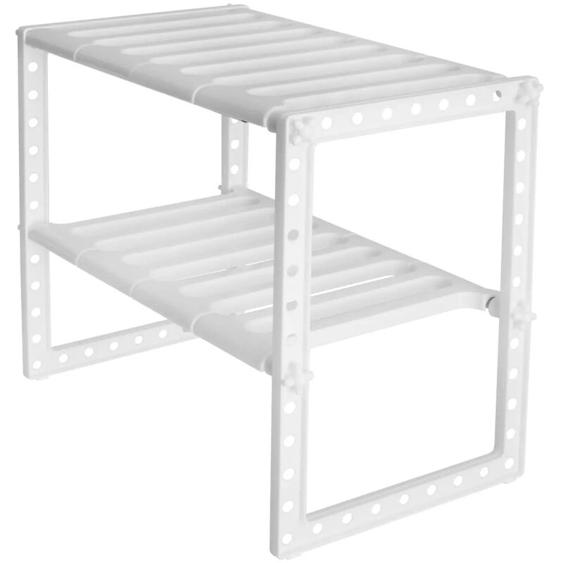 Étagère extensible à 2 niveaux, blanche (8218)