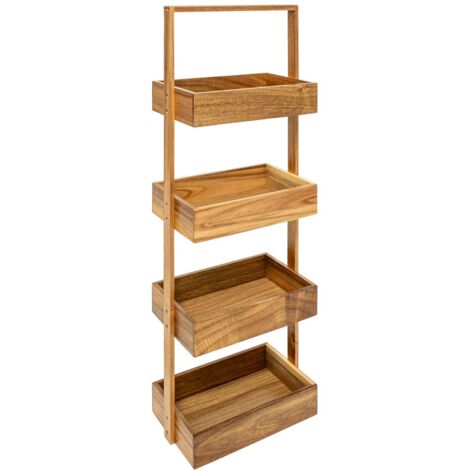 Étagère fine 4 niveaux en acacia