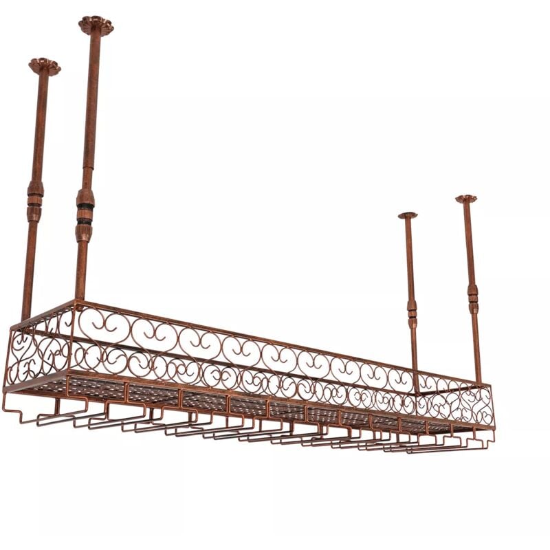 Gojoy - tagère flottante de barre vintage industrielle 120x30cm étagères flottantes de barre de Bronze pour le plafond de mur accrochant L'étagère de