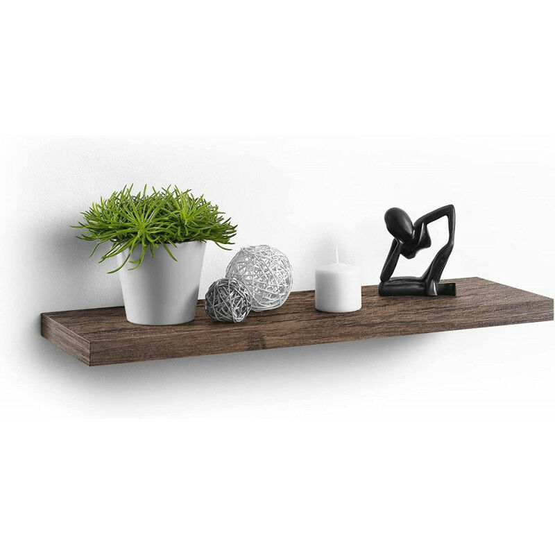 Homea - Etagère flottante en bois - Marron - l 75 x l 22,8 cm - Livraison gratuite
