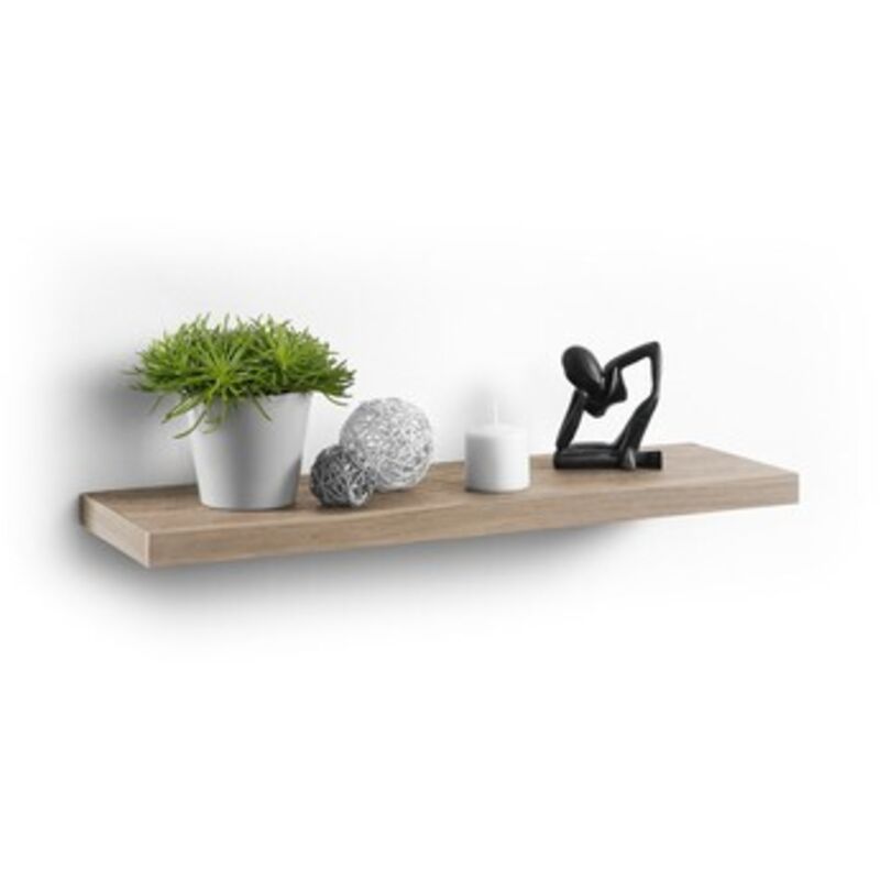 Etagère flottante en bois - Imitation chêne - l 75 x l 22,8 cm - Livraison gratuite