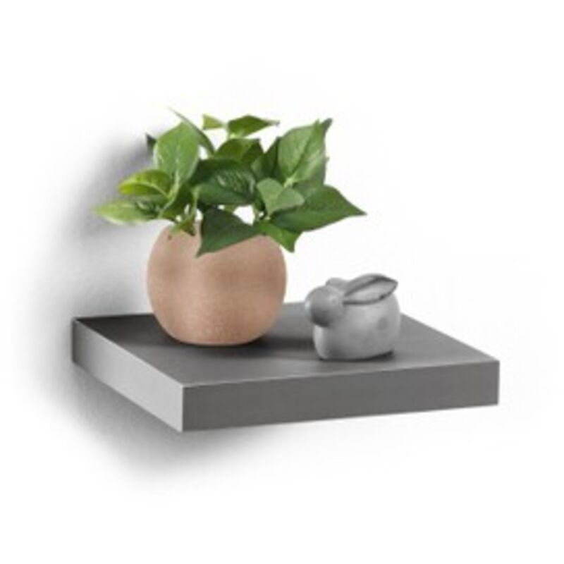 Tagère flottante en bois - Gris Antharcite - l 25 x l 22,8 x h 3,4 cm - Livraison gratuite