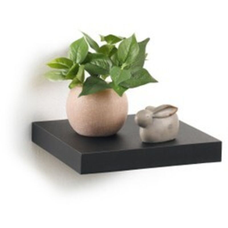 Tagère flottante en bois - Noir - l 25 x l 22,8 x h 3,4 cm - Livraison gratuite