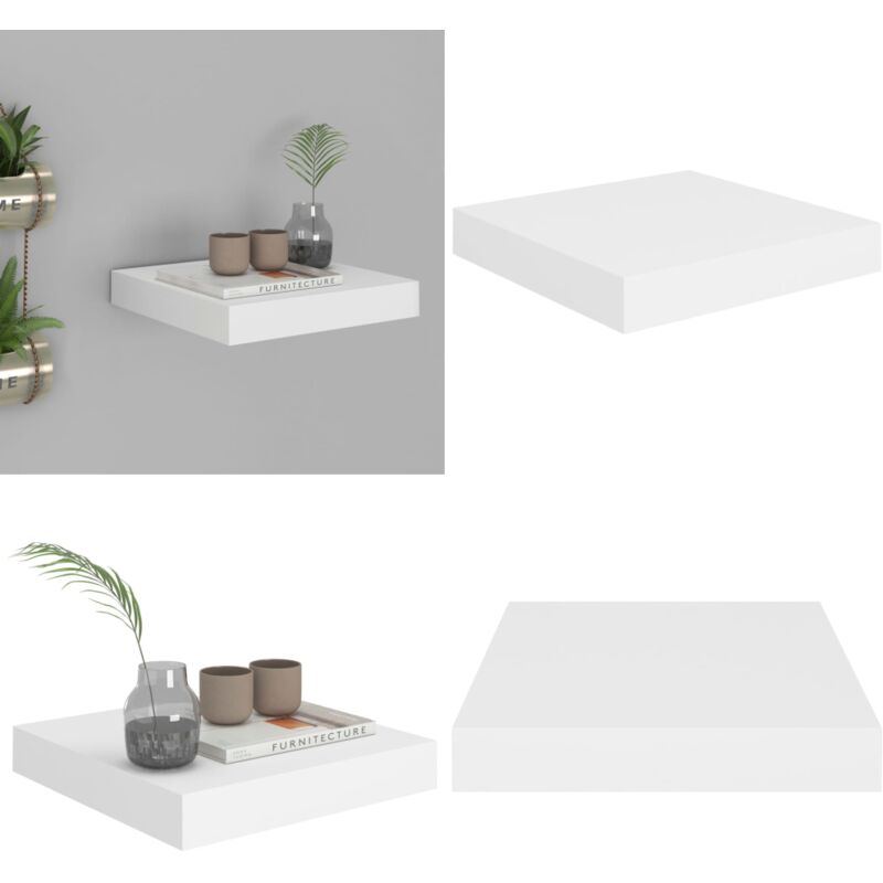 Tagère flottante murale blanc 23x23,5x3,8 cm mdf - Étagère Murale - Étagère Flottante - Décoration Murale - Rangement Mural - Meuble Design - Home &