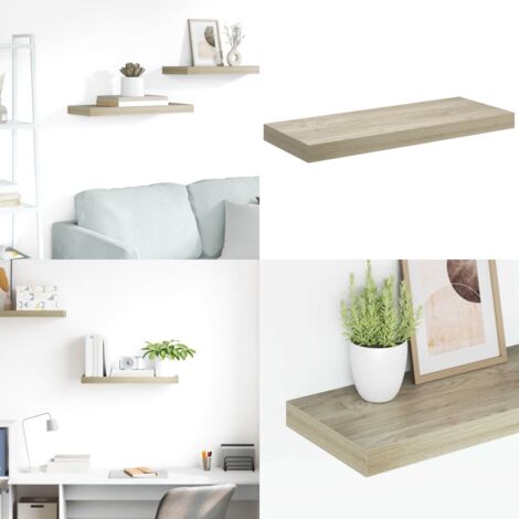 Étagère flottante murale chêne 60x23,5x3,8 cm MDF - Étagère Murale - Étagère Flottante - Décoration Murale - Rangement Mural - Meuble Déco - Home & Living