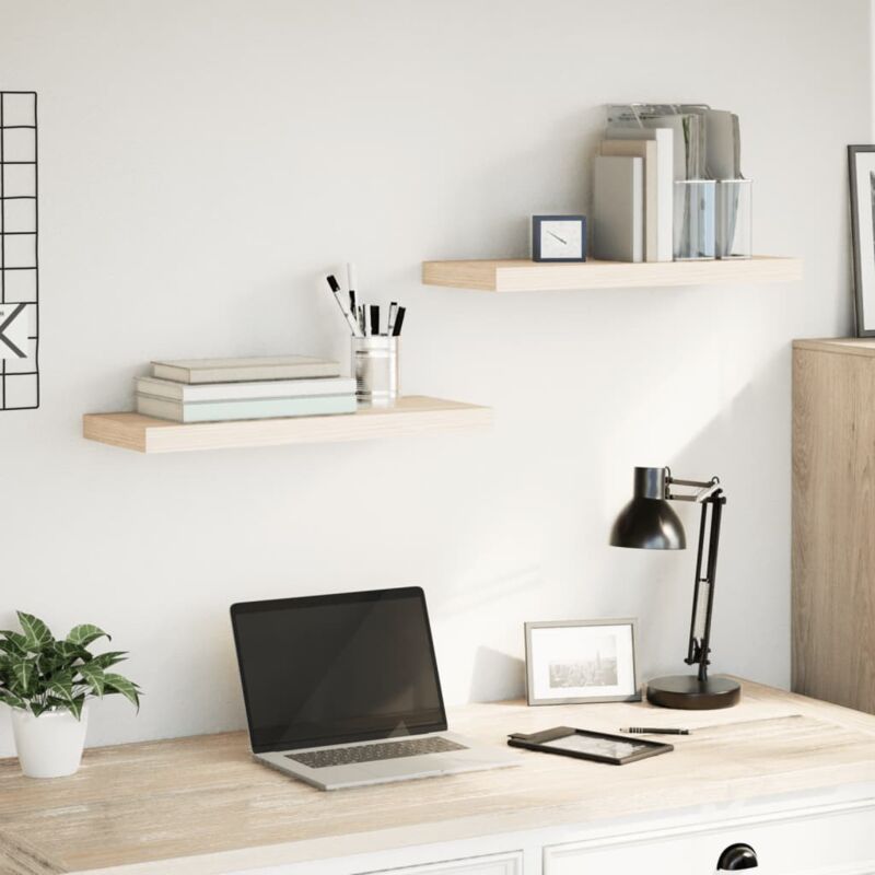 Vidaxl - tagères flottantes 2 pcs 60x23,5x4 cm bois d'ingénierie