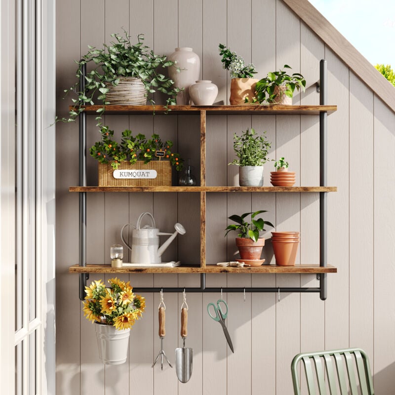 Bestier - tagère Flottante pour Cuisine, étagère Murale à 3 Niveaux