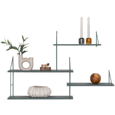 Etagère Harlem - 99x17,5x62 cm - acier et bois - vert