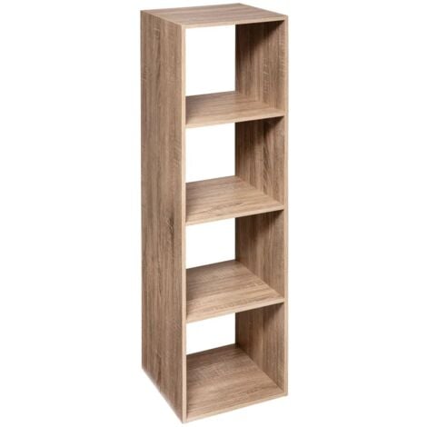 5FIVE SIMPLY SMART Étagère colonne 4 cases mix n modul effet chêne naturel - 5five