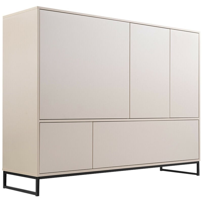 Tagère Calcalo 106, Beige, Avec des portes, Fermé, Stratifié, Le nombre de portes: 0, Nombre de tiroirs: 0, 121x160x45cm