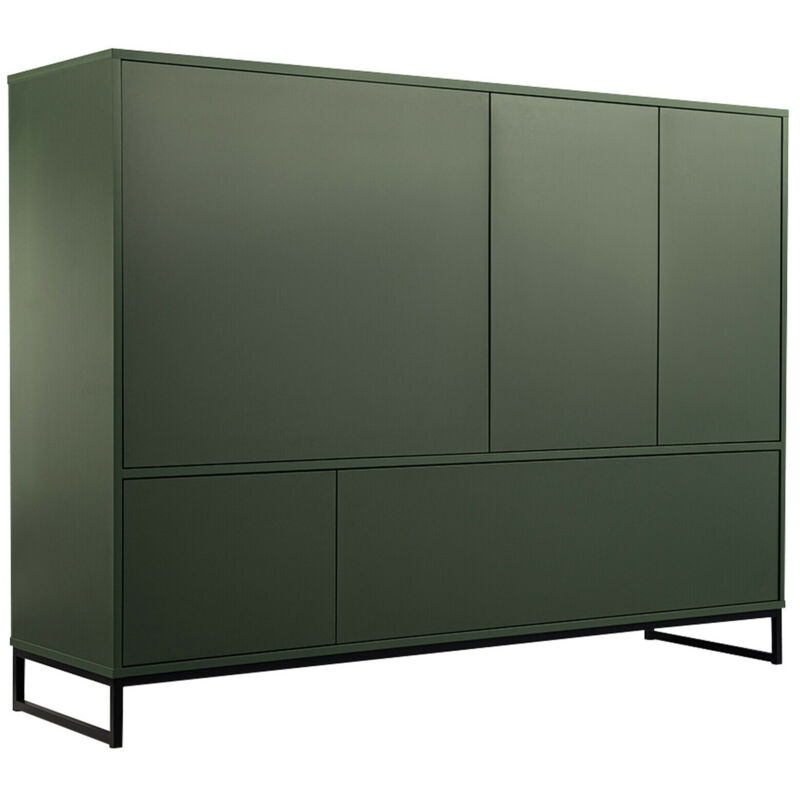 Tagère Calcalo 106, Vert, Avec des portes, Fermé, Stratifié, Le nombre de portes: 0, Nombre de tiroirs: 0, 121x160x45cm