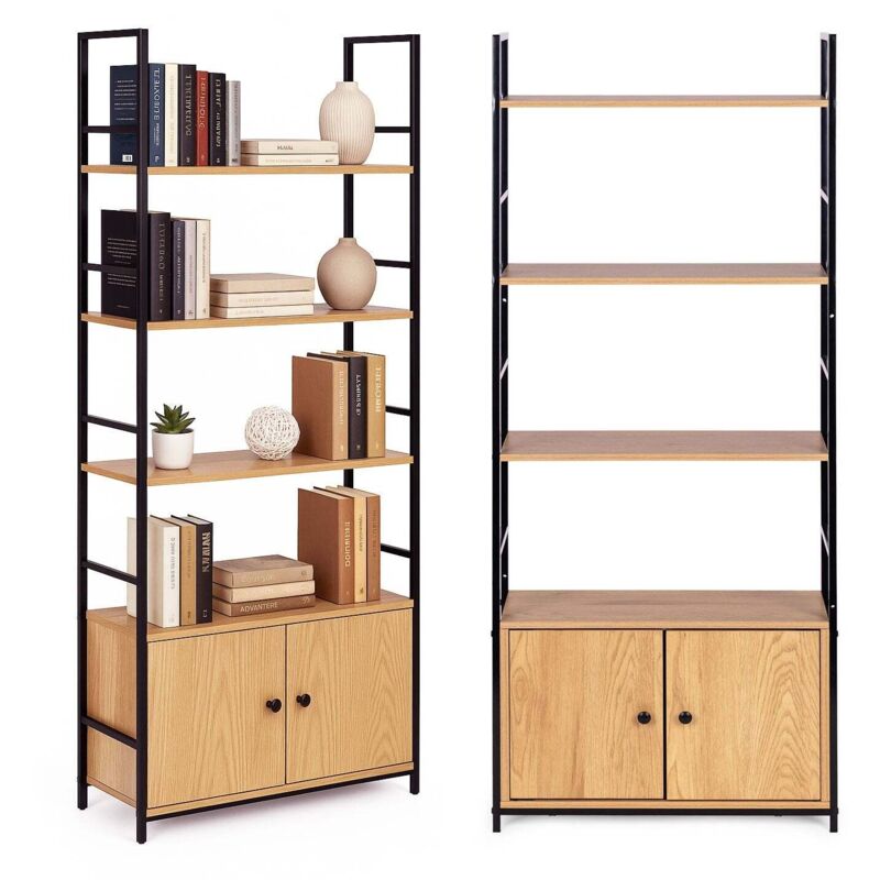 Etagere industrielle avec armoire et 4 etageres modernhome