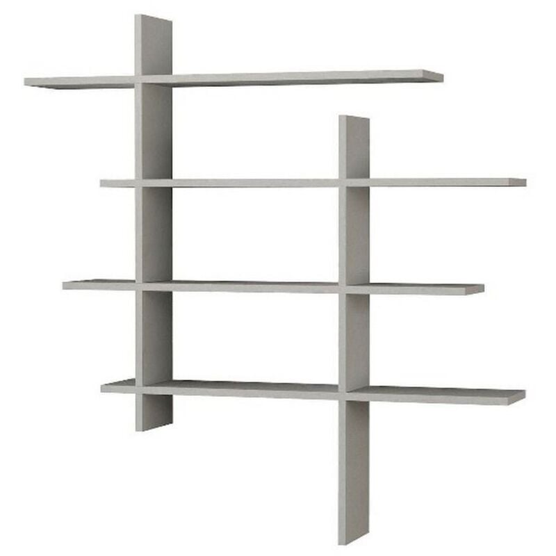 Tagère Isabella, Panneau Aggloméré Mélaminé, Blanc, 115x22x115 cm