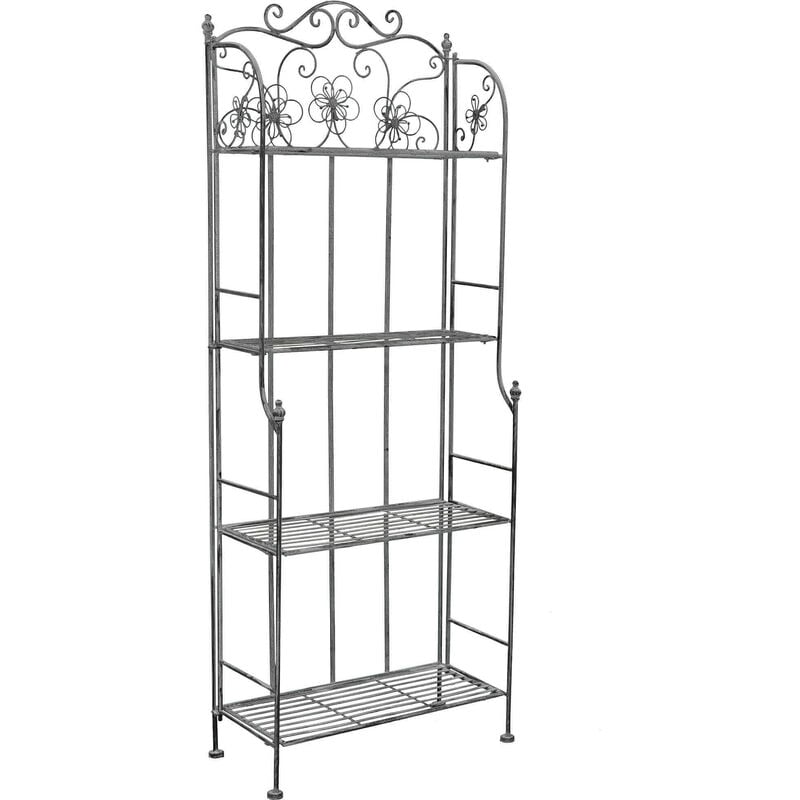 4 -Storey Étagère Shelf Closeable dans Margherita Steel DarkSlateGray - DarkSlateGray
