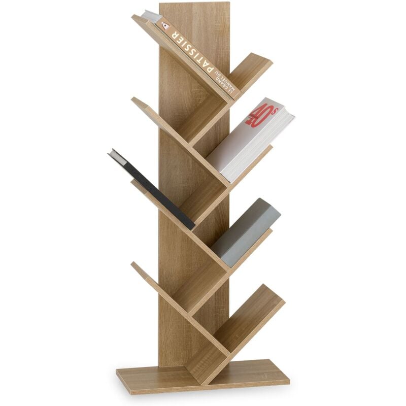 Idimex - tagère jules en forme d'arbre, en bois - Coloris chêne sonoma