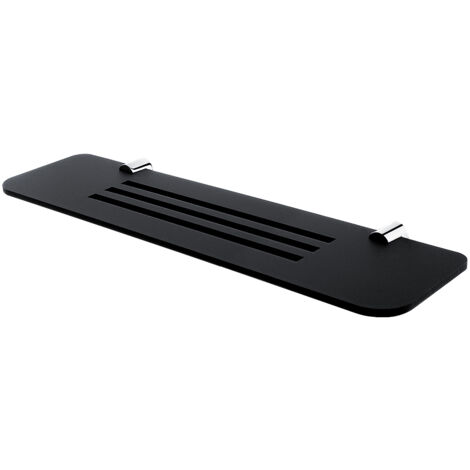 Étagère L.50 Cm, Plexiglas Noire Mate, Avec Fixation Chrome, Nava Nimco