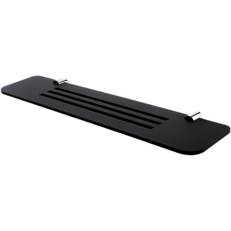 Étagère L.60 Cm, Plexiglas Noire Mate, Avec Fixation Chrome, Nava Nimco