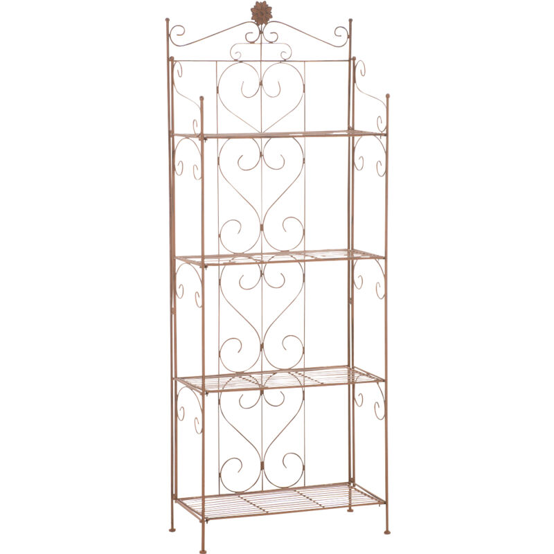CLP - Shabby Chic en fer chic étagère décorative avec 4 étagères support différentes couleurs Couleur : Antique brun