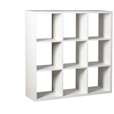 Étagère Levnova 105, Blanc molet, Ouvert sans paroi d'extrémité, Stratifié, Le nombre de portes: 0, Nombre de tiroirs: 0, 114x114x33cm