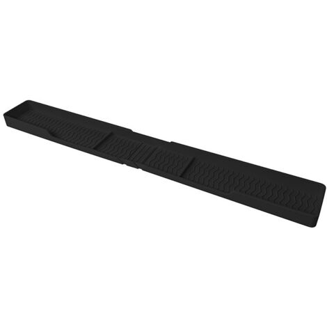 Etagère Magnétique Pour Plaque De Cuisinière - Silicone Souple - 3 Compartiments Pour Epices - 76 X 8,7 X 2,5 Cm - Noir - 1 Pièce