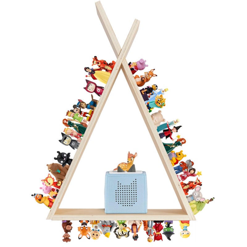 Tagère magnétique, pour Tonie Box et Tonies, Jusqu'à 70-80 Tonies, Poser ou Murale, Étagère pour boîte à Musique pour Enfant, Triangle