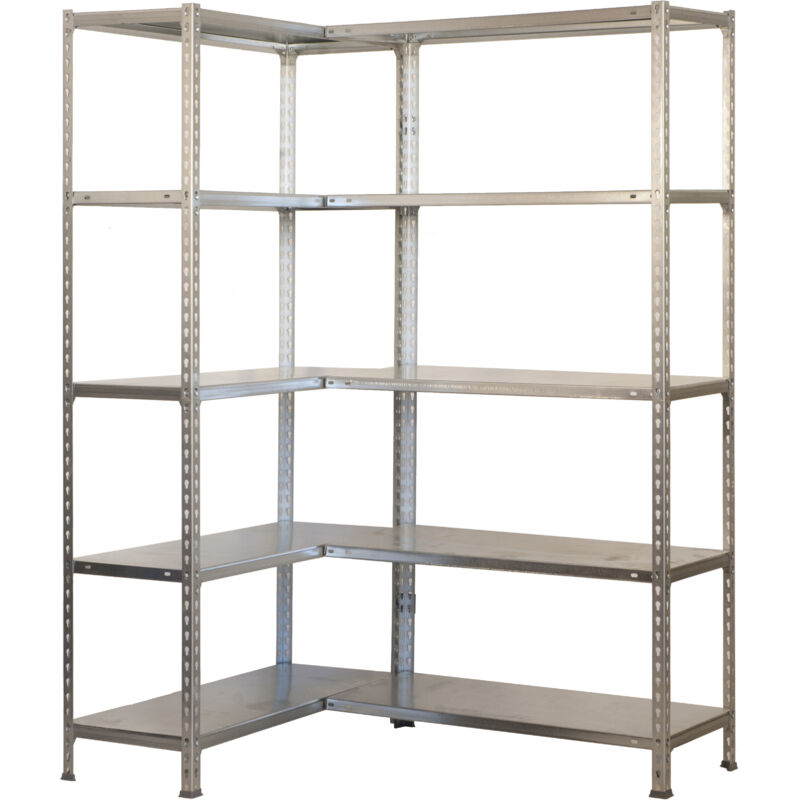 Simonrack - simoncorner Étagère d'angle en métal à 10 étagères sans vis (180x90x30cm) galvanisée