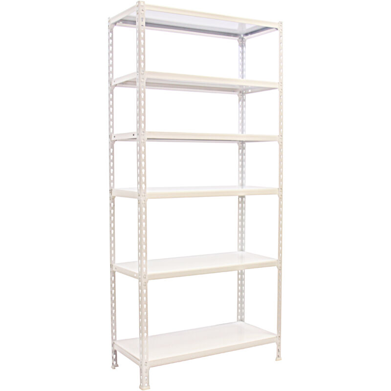 Tagère Rangement, 2500x800x300 mm, 6 Niveaux, 180 kg Capacité de Charge et Point de Flexion, Métal , Étagère Garage, Blanc - Simonclick - Simonrack Tagère Rangement, 2500x800x300 mm, 6 Niveaux, 180 kg Capacité de Charge et Point de Flexion, Métal , Étagère Garage, Blanc - Simonclick - Simonrack