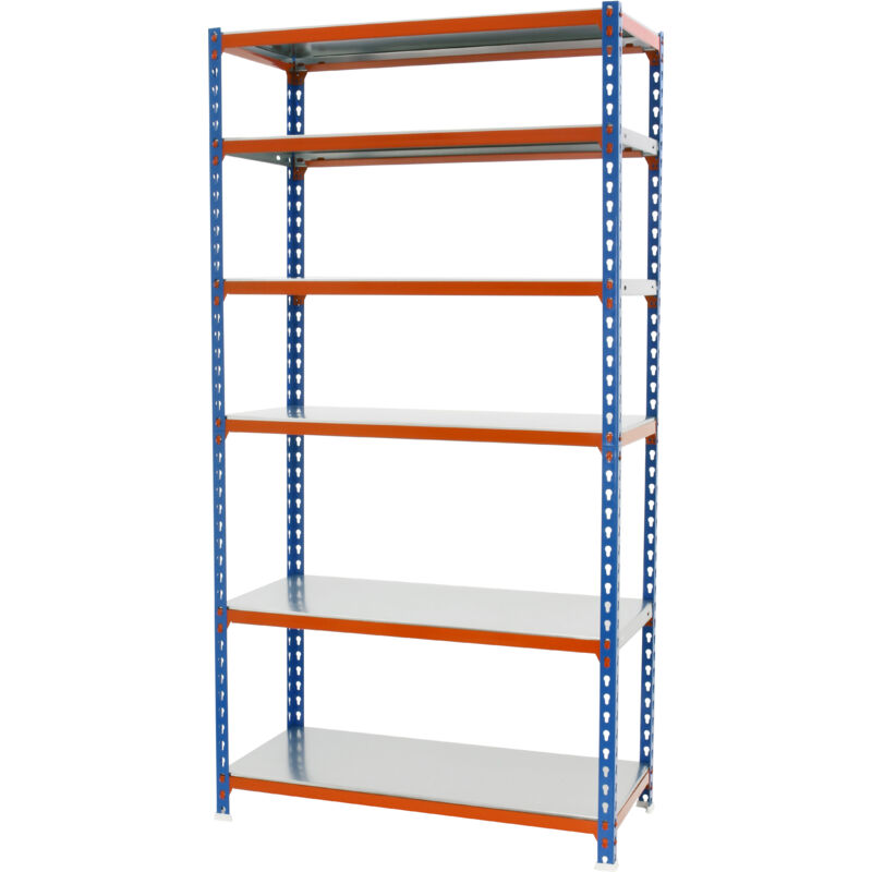 Simonrack - tagère métallique Simon Rack sans vis bleu/orange/galvanisé 6 étagères 2500x800x500 mm Fabriquée en Espagne