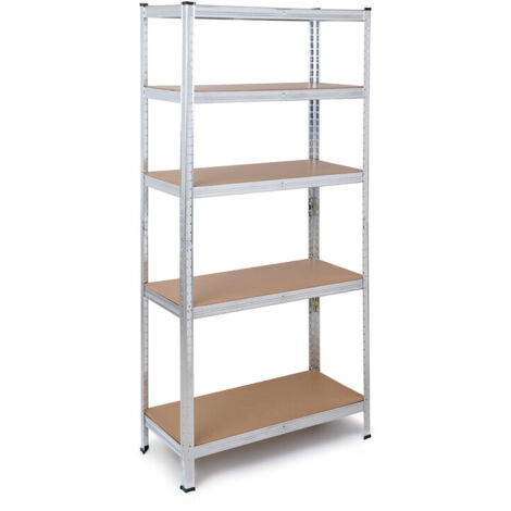 Étagère métallique galvanisée 180 x 90 x 40 cm, 5 tablettes réglables en MDF, montage sans vis, pour garage, bureau, atelier, garde-manger. The HomeWeeks