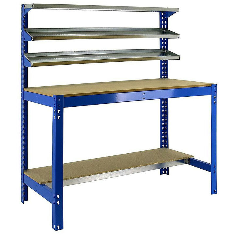 Simon Rack - Etabli métal/bois bleu 1440x1200x600 - simonwork BT1 1200