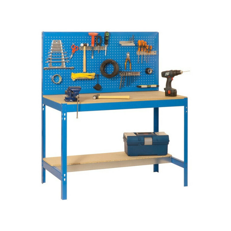 Simon Rack - Etabli 1440x1500x600mm Charge 600Kg - BT-2 1500 bleu/bois