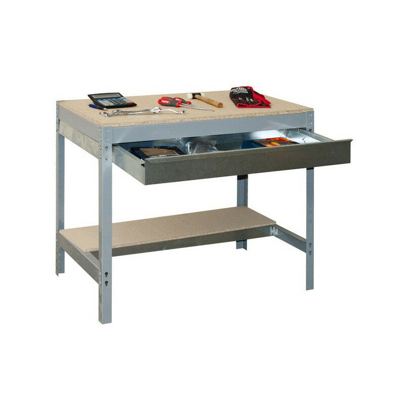 Simon Rack - Kit Etabli avec tiroir 840x900x600mm - BT-0 BOX 900 GRIS FONCE/BOIS