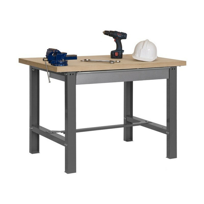 Simonrack - Simon Rack - Etabli avec tiroir 865x1200x750mm Gris foncé/Bois - BT6 box 1200