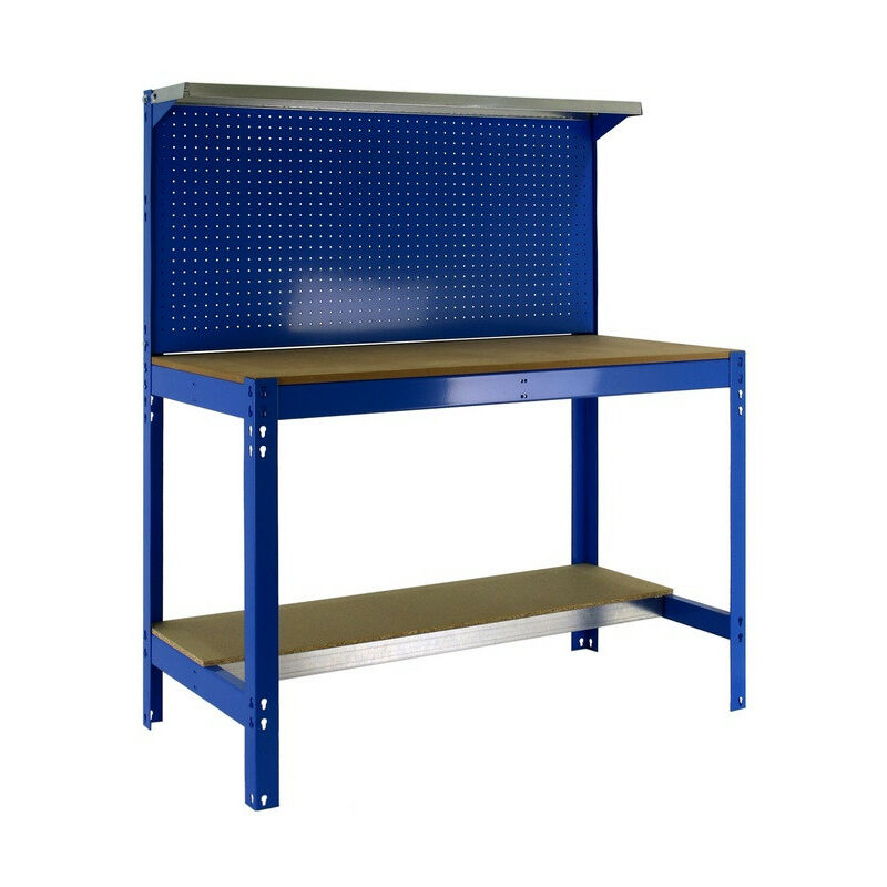 Simon Rack - Kit Etabli 1440x1200x600mm Charge 600Kg - simonwork BT3 1200 bleu/bois