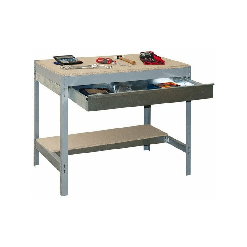 Etabli gris 842x1510x760 mm Charge 600 Kg - simonwork BT0 box 1500 - Simonrack
