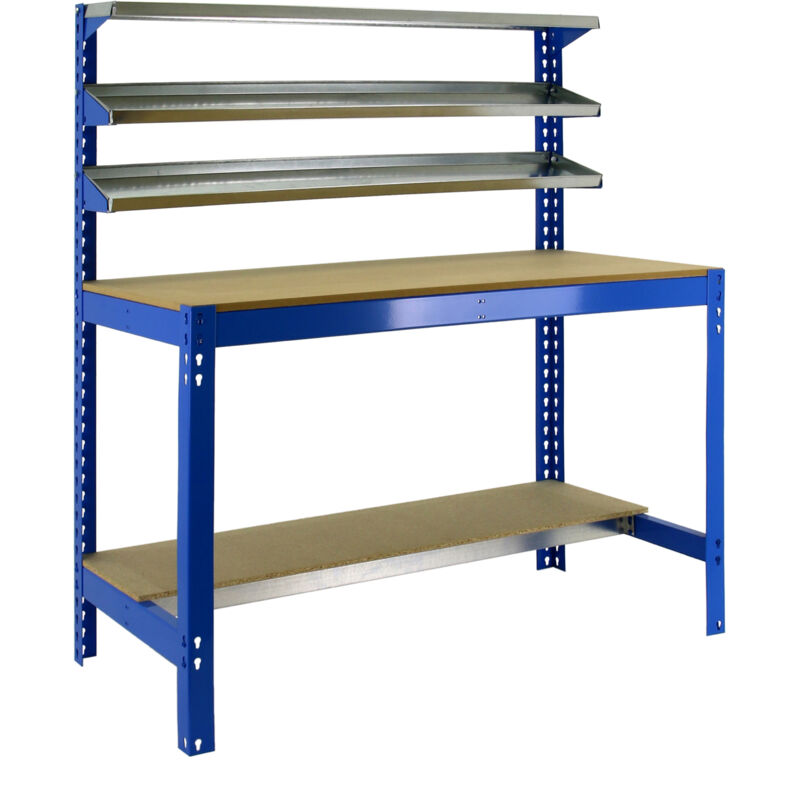 Simonrack - Etagère basse banc de travail simonwork BT1 1500 bleu/bois - 1445x1510x760 600Kg