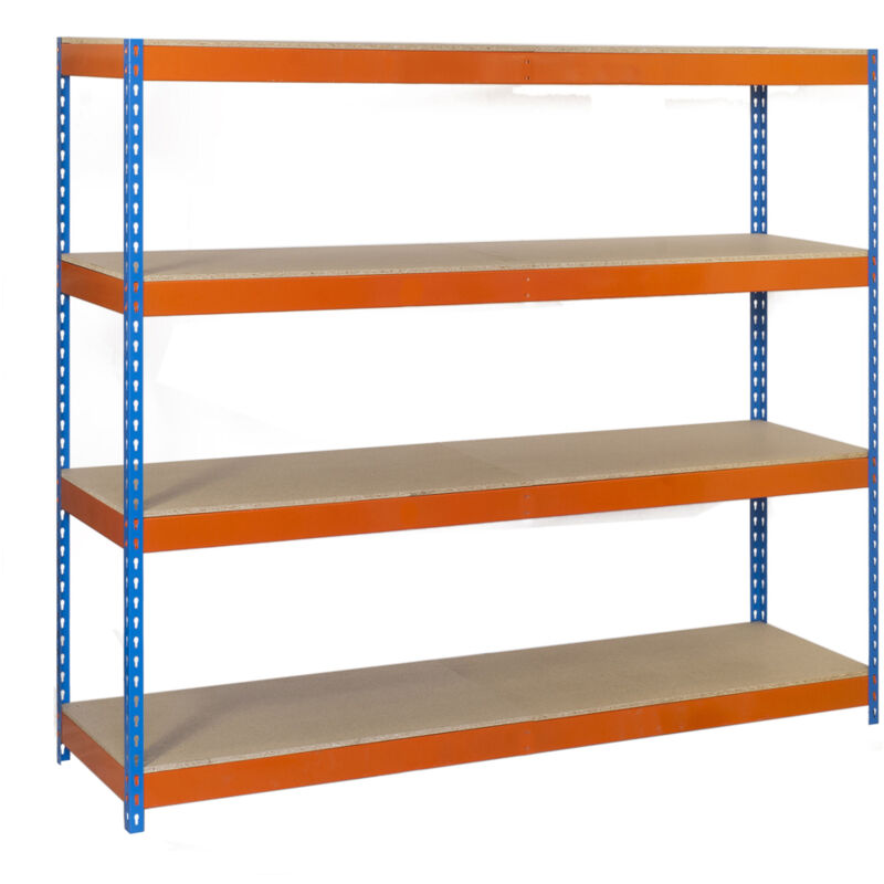 Etagère charge lourde simonforte 1504-4 chipboard bleu/orange/mader - 2000x1500x450 600Kg Simonrack