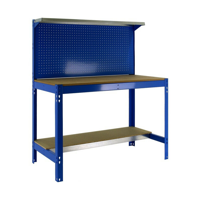 Simon Rack - Kit Etabli 1440x1500x600mm Charge 600Kg - simonwork BT3 1500 bleu/bois