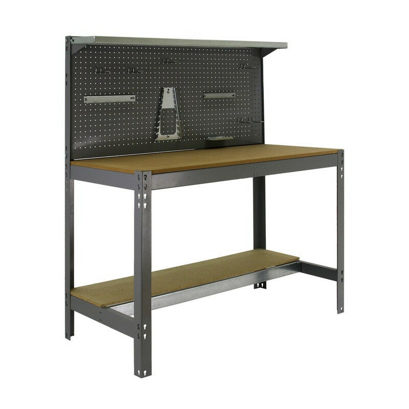 Simon Rack - Kit Etabli 1440x900x600mm Charge 400Kg - simonwork BT3 900 gris fonce/bois