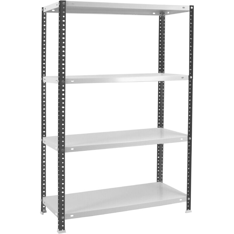 Tagère métallique Simon Rack avec vis anthracite/blanc 4 étagères 1500x1000x300 mm Fabriquée en Espagne