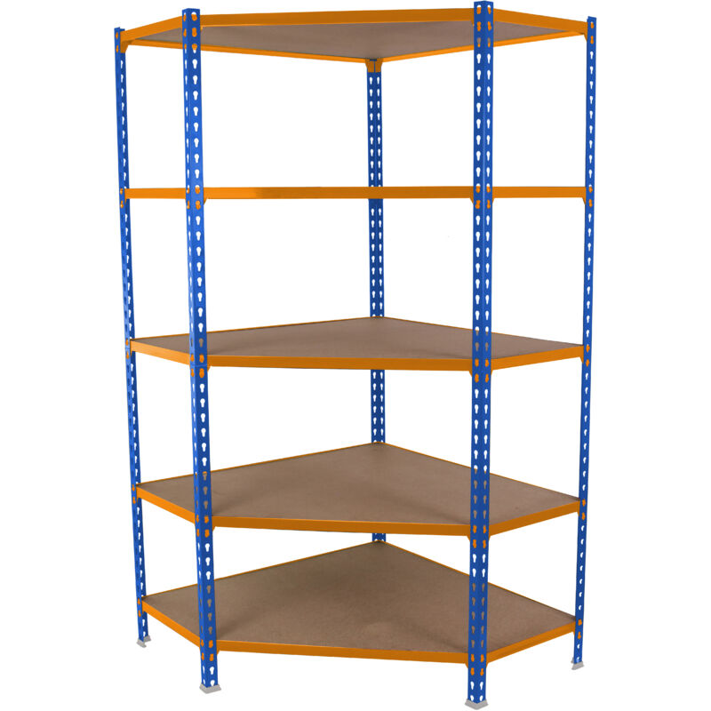 Simonrack - tagère métallique Simon Rack sans vis bleu/orange/bois 5 étagères 1800x900x400 mm Fabriquée en Espagne