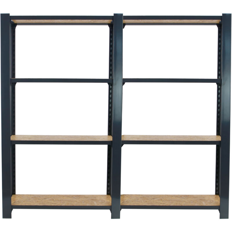 Tagère métallique Simon Rack sans vis couleur anthracite/osb 4 étagères 1500x1600x300 mm Fabriquée en Espagne