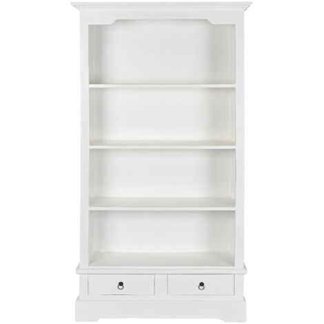 Etagère, meuble étagère en bois coloris blanc - longueur 97 x profondeur 34 x Hauteur 180 cm