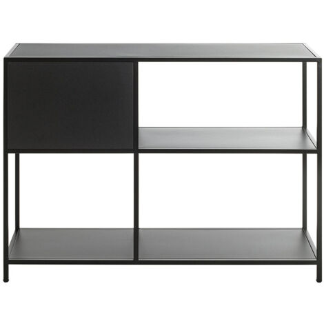 Etagère, meuble étagère en métal coloris noir  -longueur 100 x profondeur 30 x hauteur 75 cm