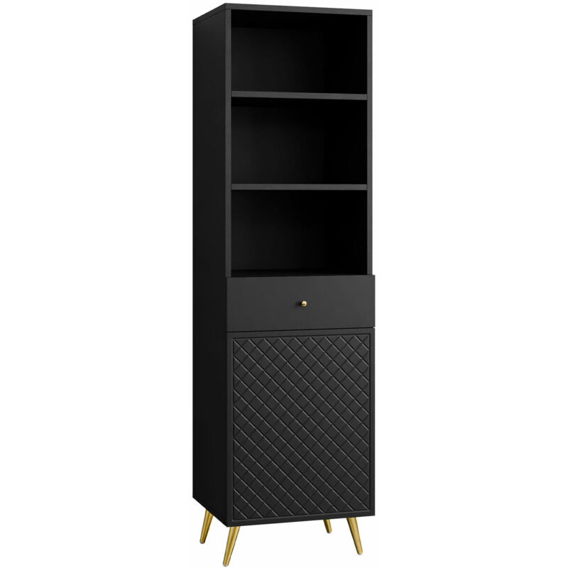 Mobilier1 - tagère Comfivo Nuromo 102, Noir, Avec tiroirs, Avec des portes, Stratifié, mdf, Le nombre de portes: 0, Nombre de tiroirs: 0, 177x50x42cm