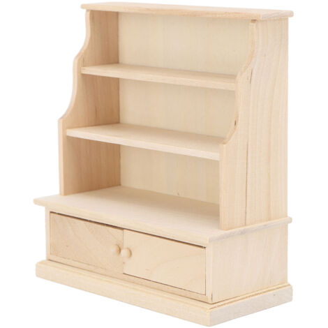Étagère Miniature 1:12 en Bois Rustique pour Maison de Poupée - Bibliothèque Décorative pour Chambre d'Enfant et Salle de Jeux