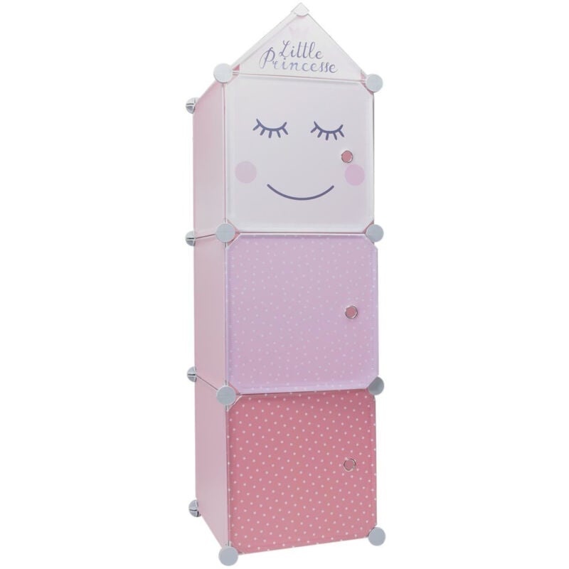 Etagère Modulable Cubes 3 pour chambre d'enfant, rose