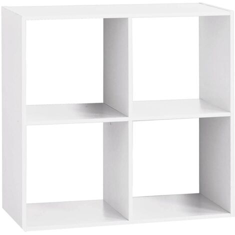 Étagère modulaire 5five Mix 'n Modul Cube à 4 compartiments, effet chêne gris, 67,5 x 32 x 67,5 cm – Rangement modulable pour salon, chambre, bureau