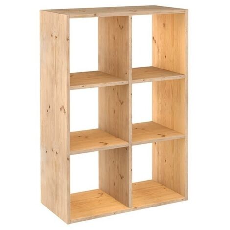 Étagère Modulaire 6 Cubes Pin Massif Dinamique Astigarraga