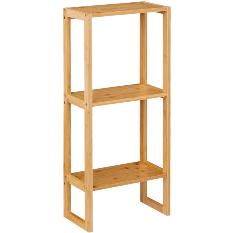 7h Seven House - Etagère modulaire en bambou à 2 niveaux 84x35x20cm 7house